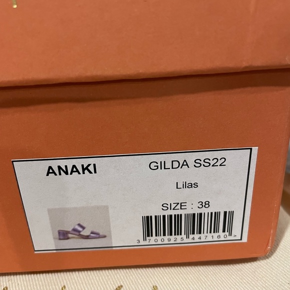 Gilda Mules Lilas Anaki Iridescent Heels, Size EU 38 / Size US 7 1/2. NEW! - Picture 9 of 13